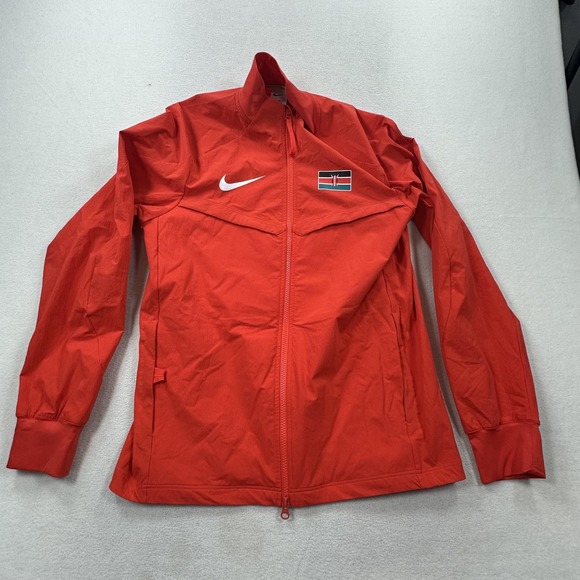 Nike Jacket Mens Medium Red Kenya Team Dri-FIT Full Zip Sample Athletic Track - Picture 1 of 16